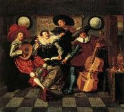 Dirck Hals The Merry Company oil painting artist